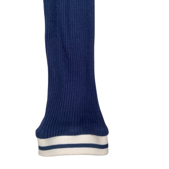 Forever 21 Shirt Juniors Medium Baby Crop Top Ribbed Blue Varsity Academia Y2K - Picture 15 of 16